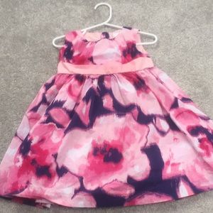 Girls 2T Pink and Navy Floral Dress